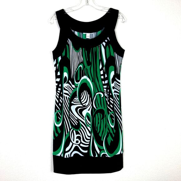 Dressbarn A-Line Shift Dress Women's Size 8 Stretch Halter Neck Artsy Vibrant - Picture 1 of 6